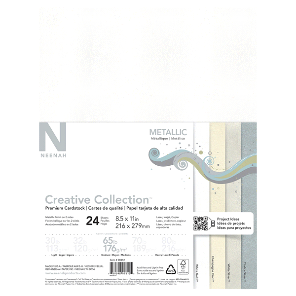 slide 1 of 3, Neenah Paper Premium Cardstock - Metallic, 24 ct