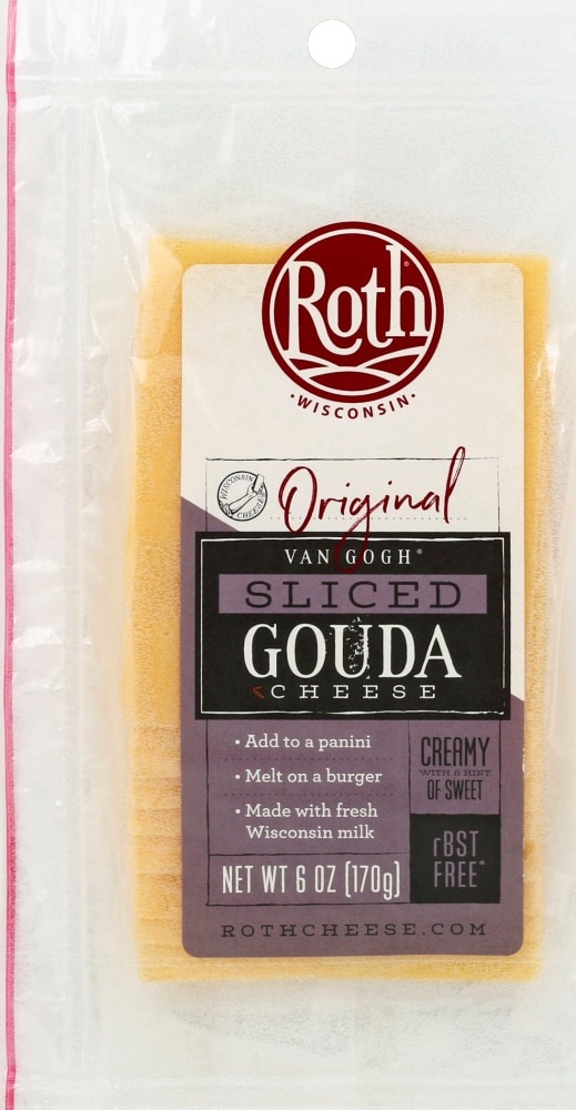slide 1 of 1, Roth Van Gogh Original Gouda Cheese Slices, 6 oz
