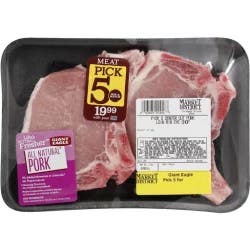 Giant Eagle Pork Loin Ribeye Chop, Center Cut, Bone In, Pick 5