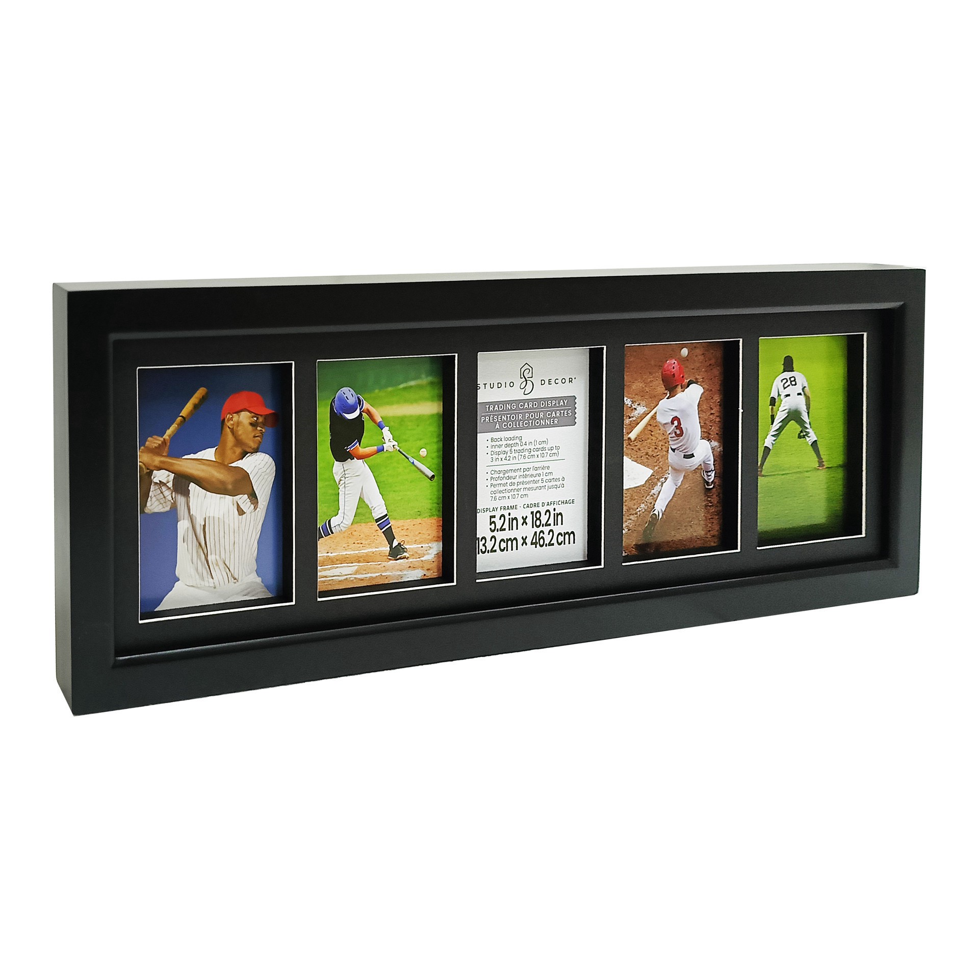 slide 4 of 4, 5.25" X 18.25" Black Trading Card Display Frame By Studio Decor, 5.25 in x 18.25 in