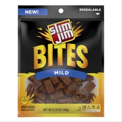 Slim Jim Bites, Mild Bite-Sized Smoked Sausage Snacks, 3.75 oz.