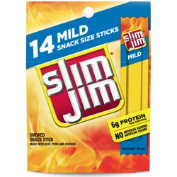 Slim Jim 14 Pack Snack Size Mild Smoked Snack Stick 14 ea