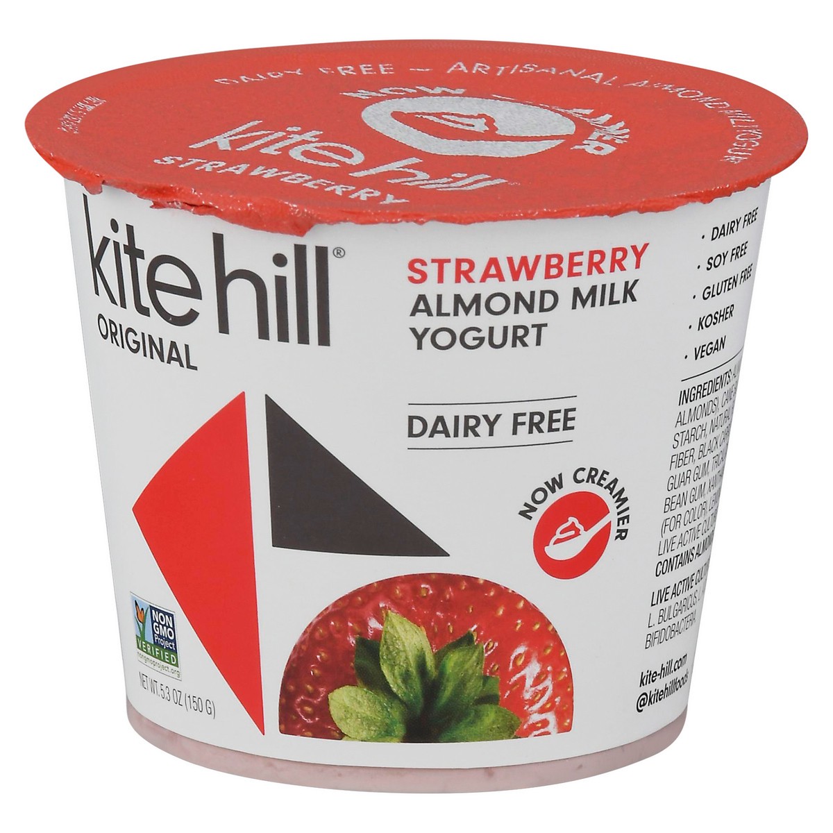 slide 4 of 9, Kite Hill Strawberry Artisan Almond Milk Yogurt, 5.3 oz