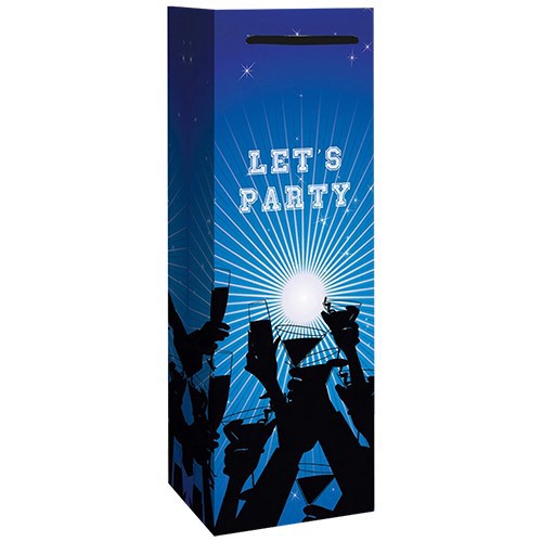 slide 1 of 1, Bella Vita Bottle Bag - Lets Party Raised Glasses, 1 ct