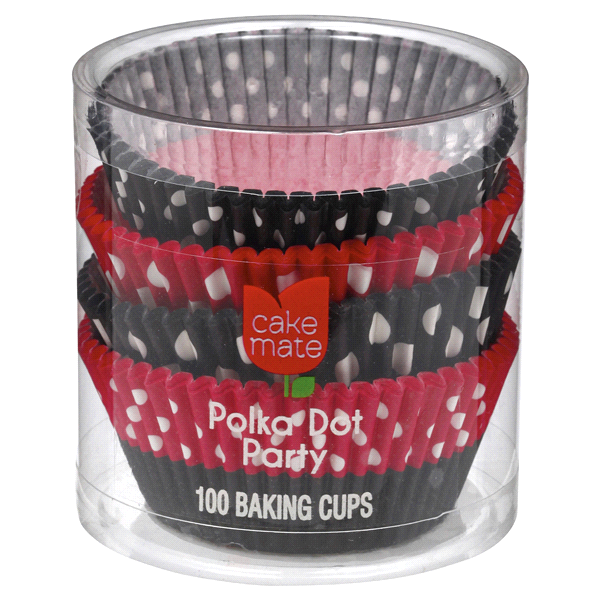 slide 1 of 1, Cake Mate Polka Dot Party Baking Cups, 100 ct