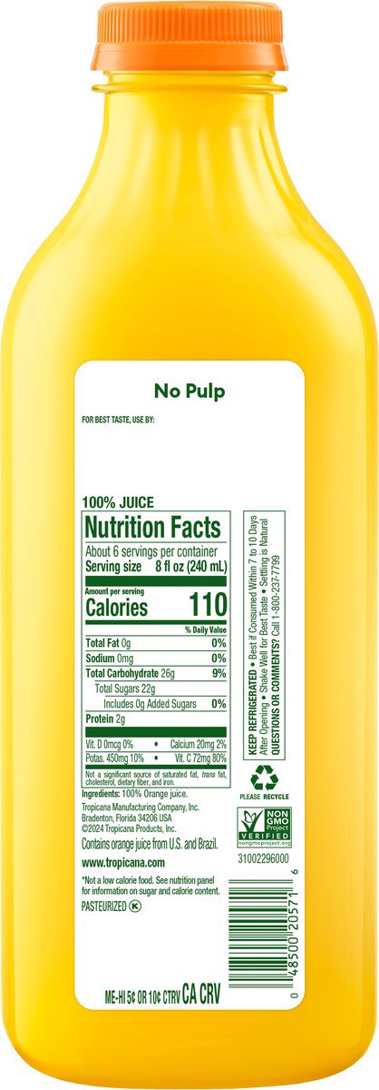 slide 5 of 12, Tropicana Pure Premium Orange Juice No Pulp, 46 oz