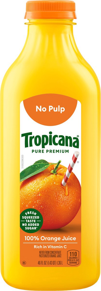 slide 4 of 12, Tropicana Pure Premium Orange Juice No Pulp, 46 oz