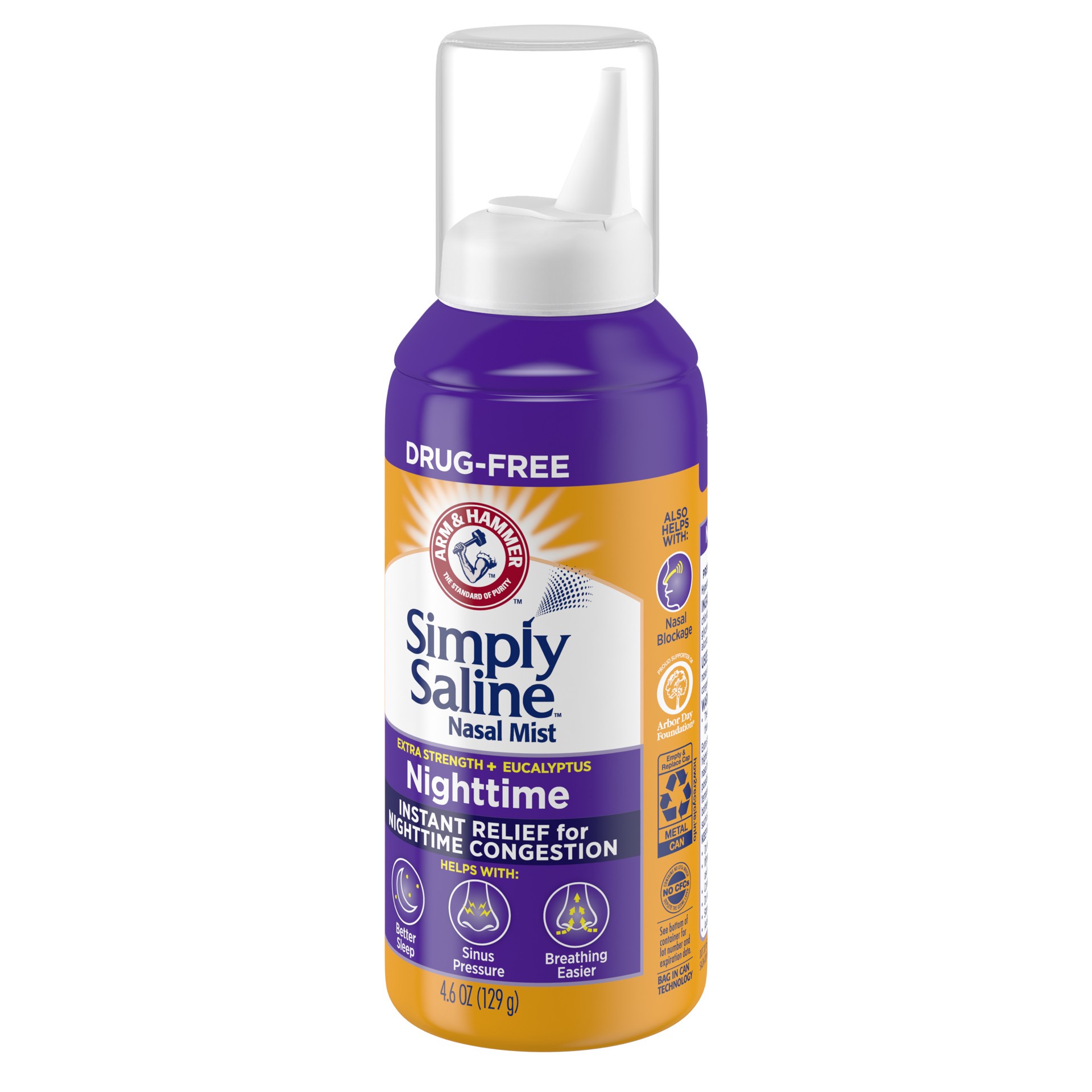 slide 2 of 5, Simply Saline Nighttime Nasal Mist 4.6oz- Instant Relief for SEVERE Congestion- One 4.6oz Bottle, 4.6 oz