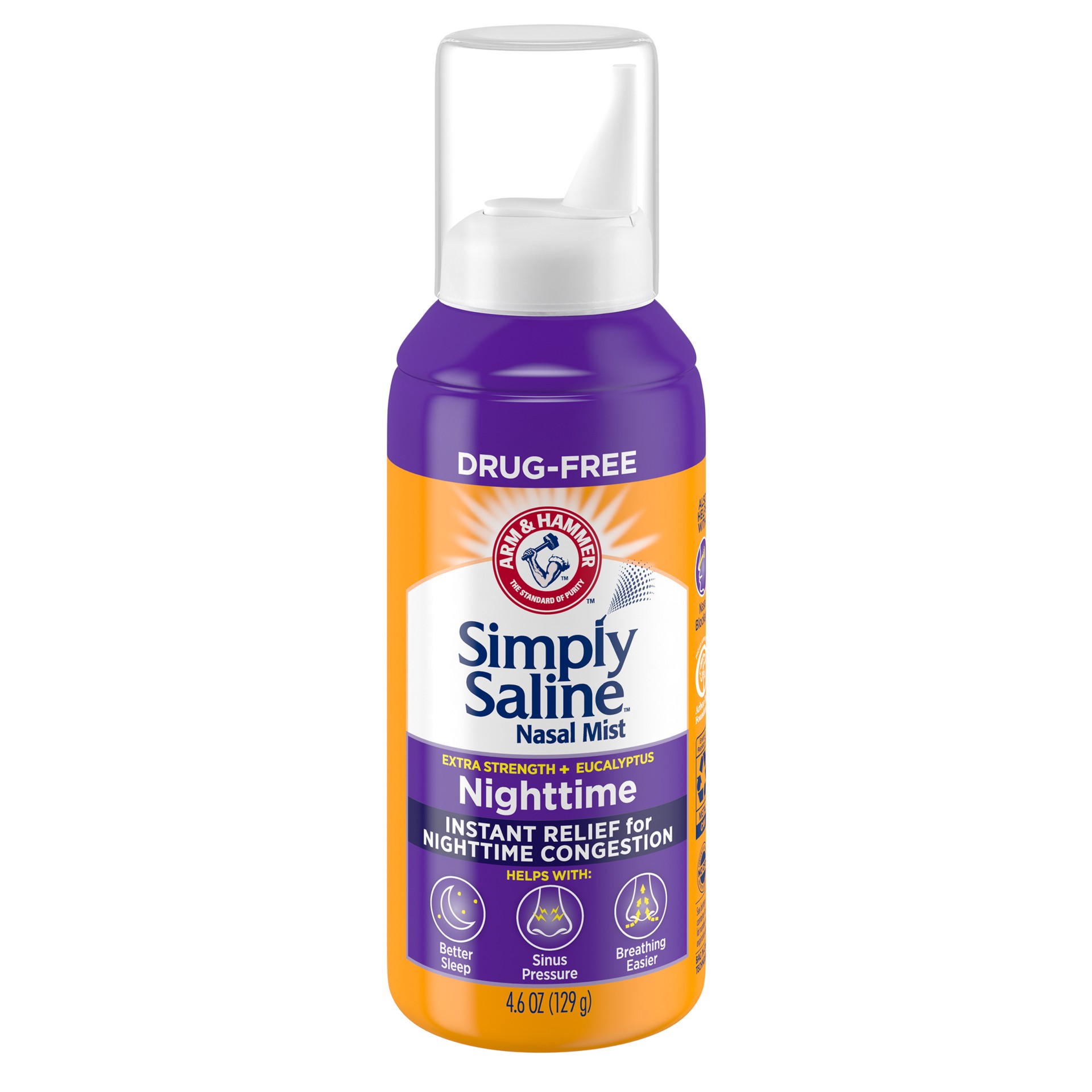 slide 1 of 5, Simply Saline Nighttime Nasal Mist 4.6oz- Instant Relief for SEVERE Congestion- One 4.6oz Bottle, 4.6 oz