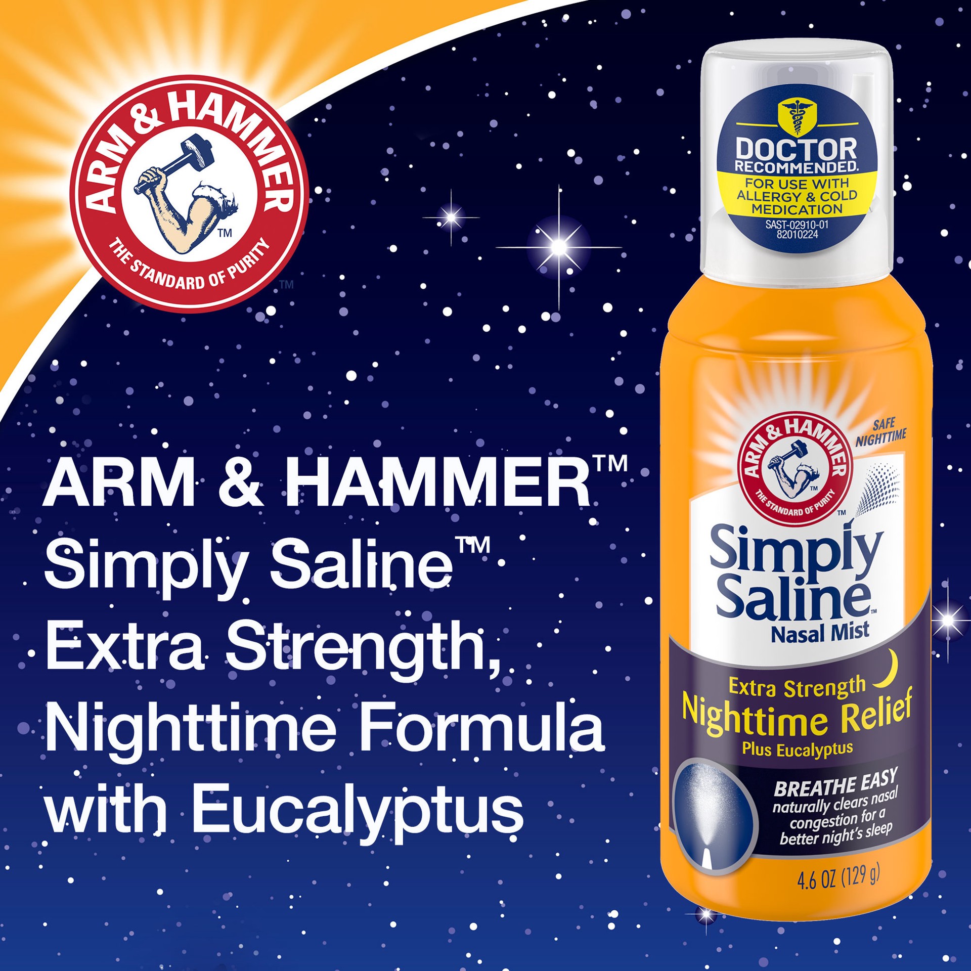 slide 4 of 5, Simply Saline Nighttime Nasal Mist 4.6oz- Instant Relief for SEVERE Congestion- One 4.6oz Bottle, 4.6 oz