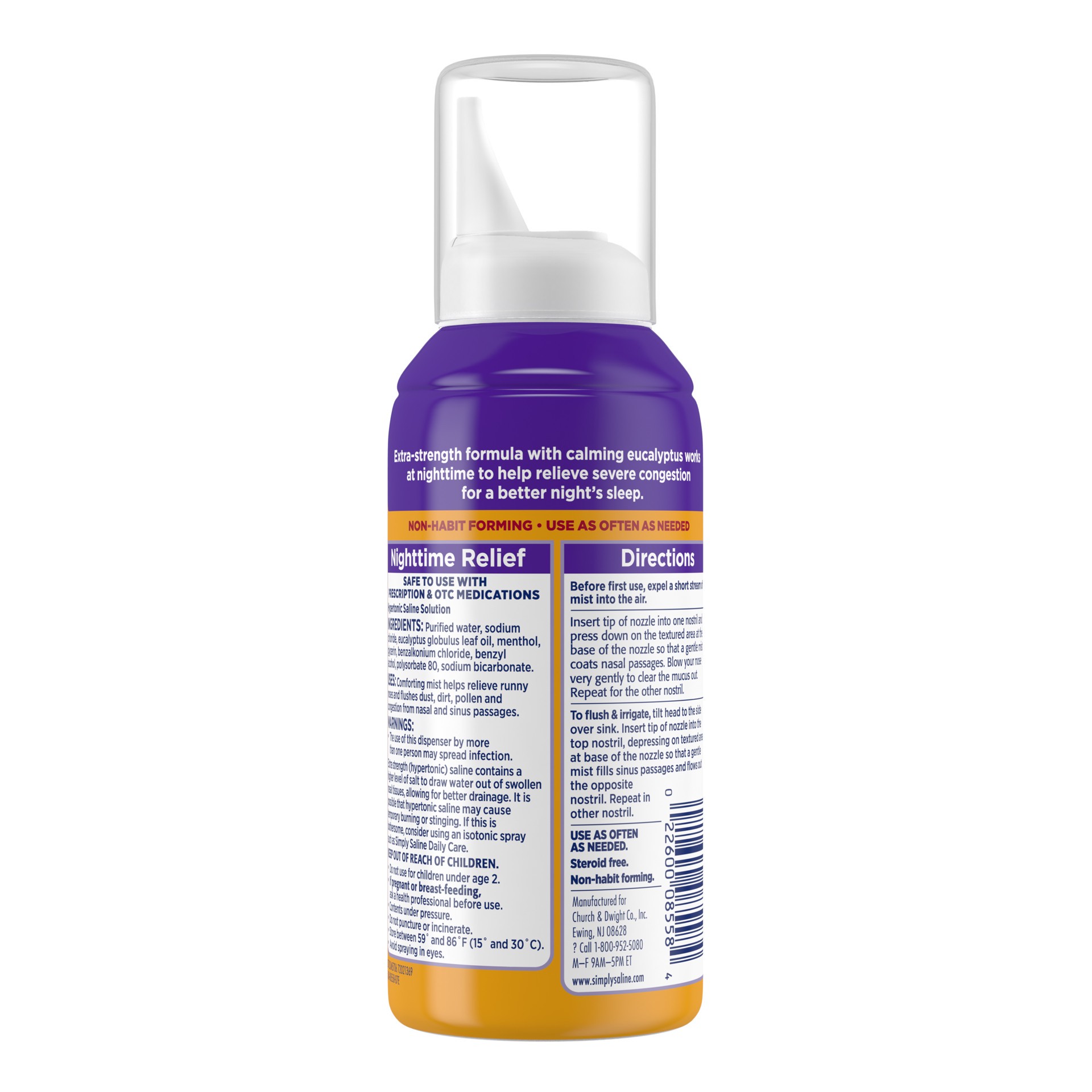 slide 5 of 5, Simply Saline Nighttime Nasal Mist 4.6oz- Instant Relief for SEVERE Congestion- One 4.6oz Bottle, 4.6 oz