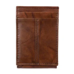 Front Pocket Wallet, Magnetic Closure, Crunch Leather, Slim Design, Black, Shell: 100% Leather, Spot Clean, Imported