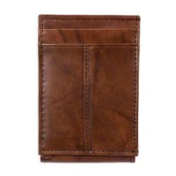 Front Pocket Wallet, Magnetic Closure, Crunch Leather, Slim Design, Black, Shell: 100% Leather, Spot Clean, Imported