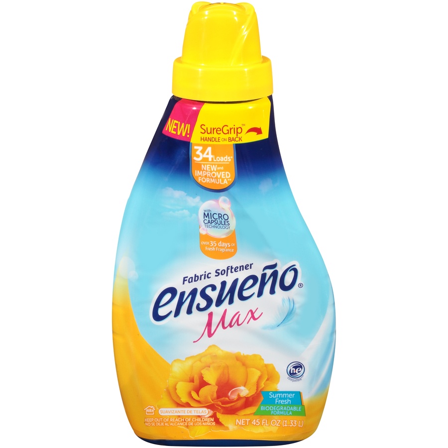 slide 1 of 6, Ensueno Max Summer Fresh Fabric Softener, 45 oz