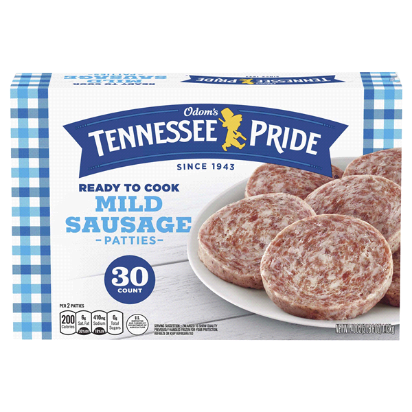 slide 1 of 1, Tennessee Pride Mild Sausage Patties, 2.5 lb