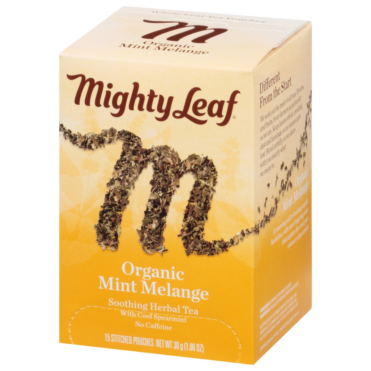 slide 9 of 9, Mighty Leaf Organic Stitched Pouches Soothing Mint Melange Herbal Tea - 15 ct, 15 ct