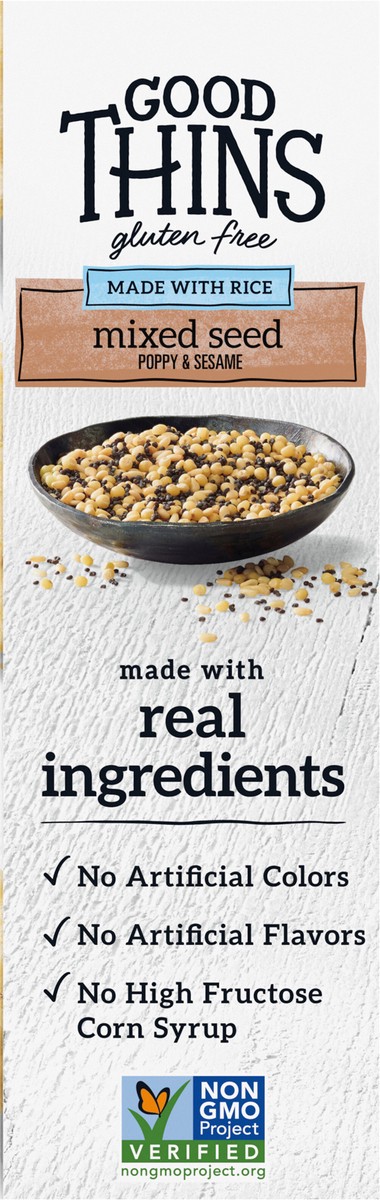 slide 13 of 13, GOOD THiNS Mixed Seed Rice Snacks Gluten Free Crackers, Snack Crackers, 3.5 oz, 3.5 oz