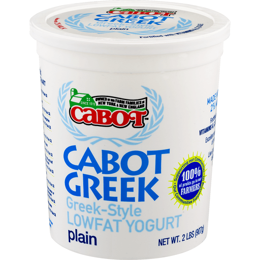 slide 3 of 8, Cabot Lowfat Plain Greek Yogurt, 2 lb