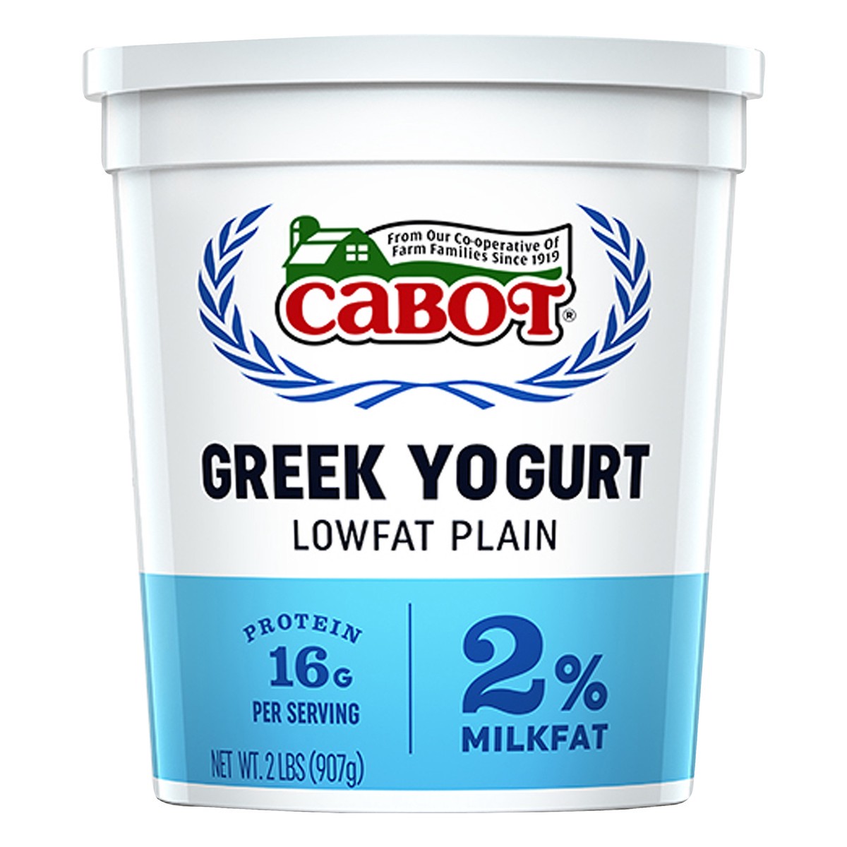 slide 1 of 2, Cabot Lowfat Plain Greek Yogurt, 2 lb