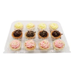 Assorted Strawberry Sugar, Lemon Sugar, Chocolate Chip Cookie Cupcakes 12ct