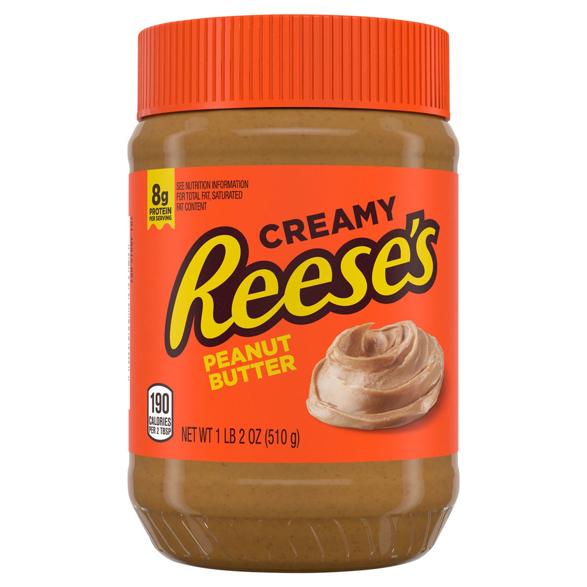 slide 1 of 8, REESE'S Creamy Peanut Butter Spread Jar, 18 oz, 18 oz