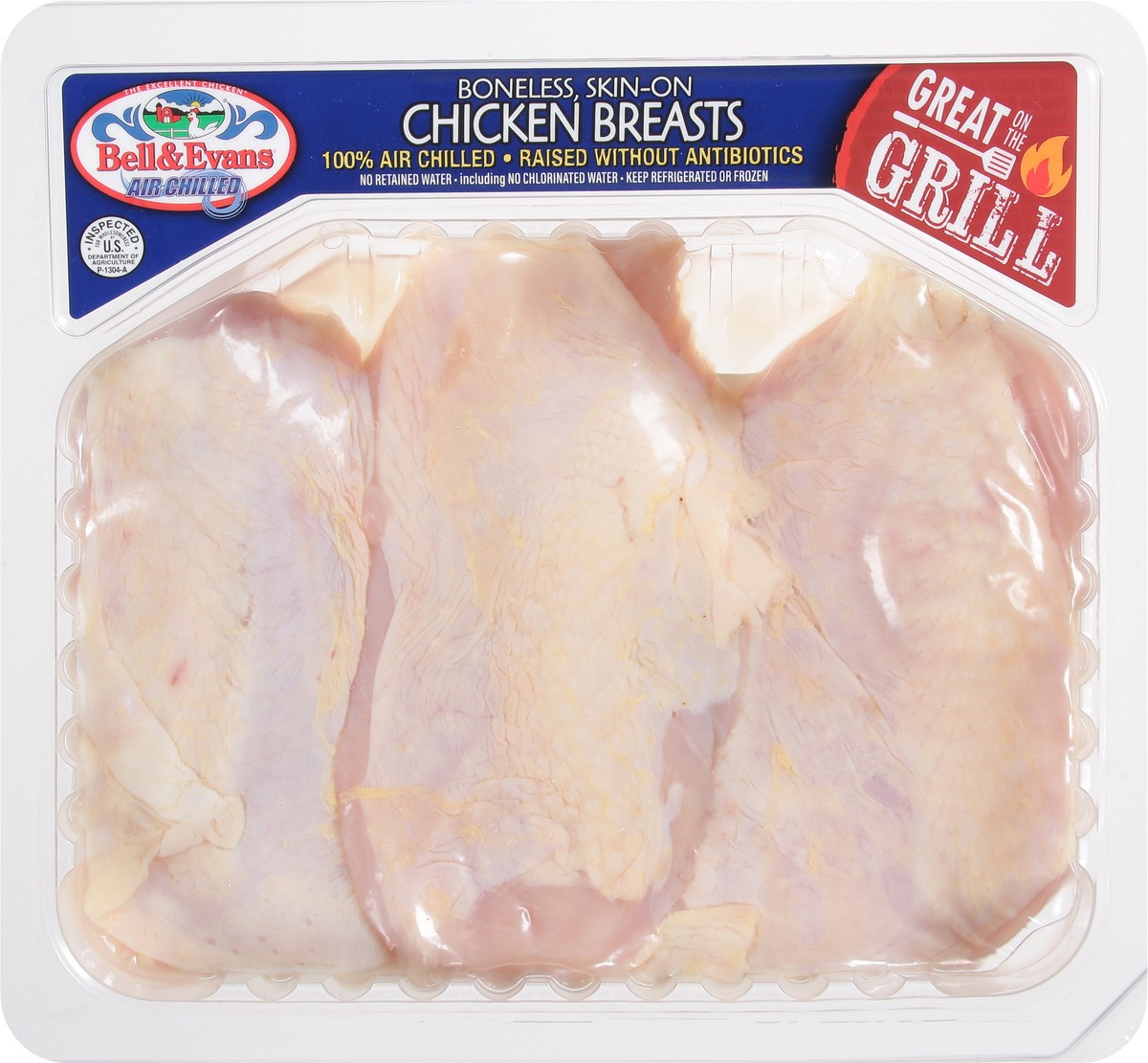 slide 14 of 14, Bell & Evans Air Chilled Boneless Skin-On Chicken Breasts 1 ea, 8 oz