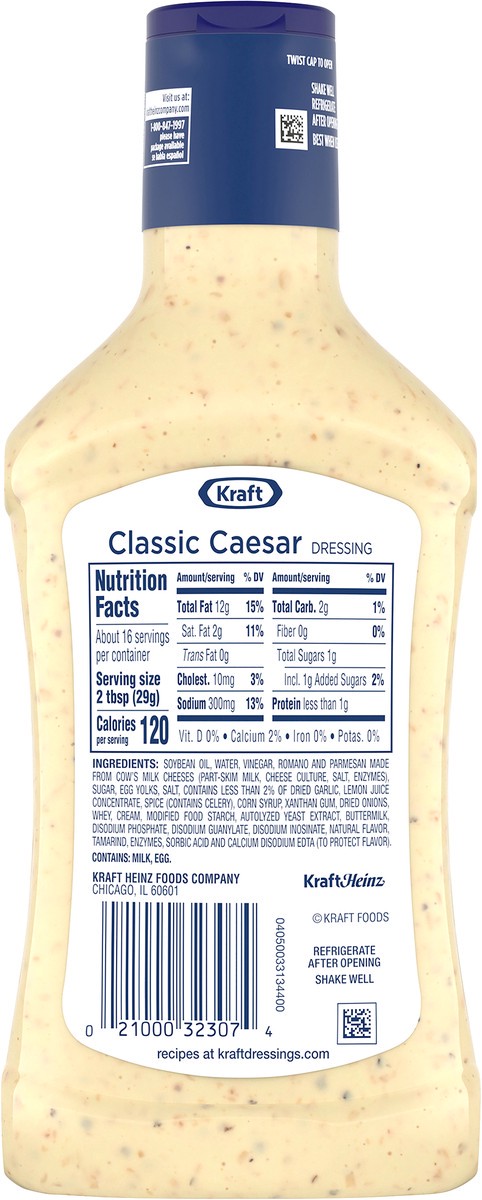 slide 7 of 14, Kraft Classic Caesar Dressing, 16 fl oz Bottle, 16 fl oz