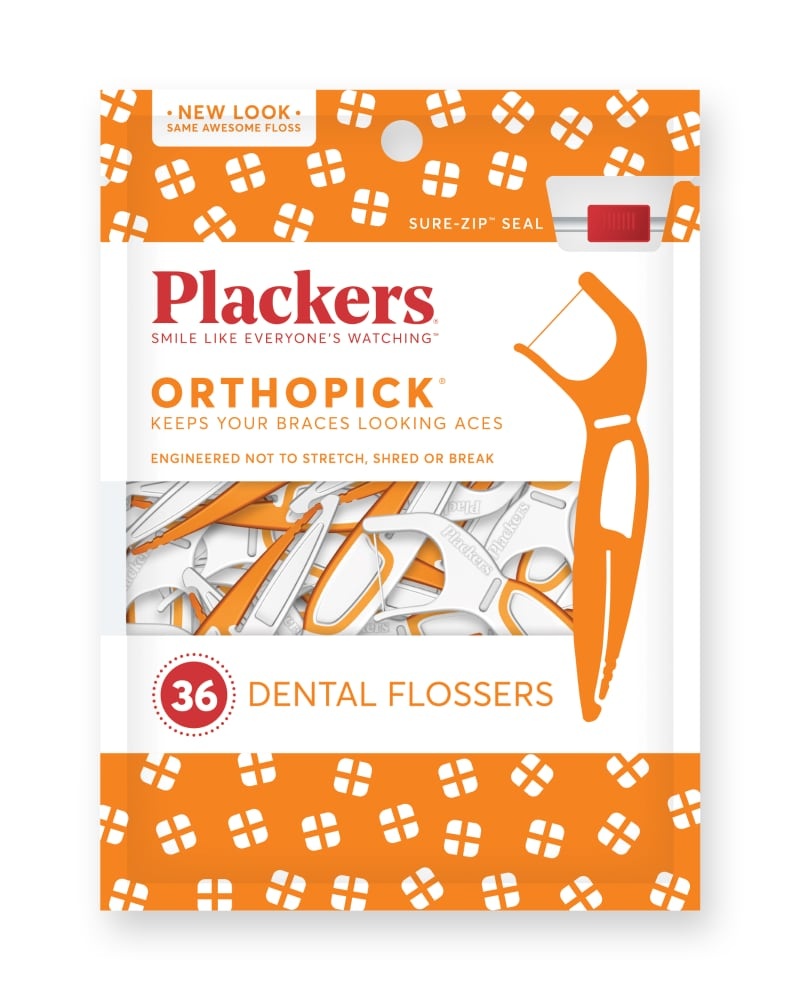 slide 1 of 1, Plackers Orthopick Flosser for Braces, 36 ct