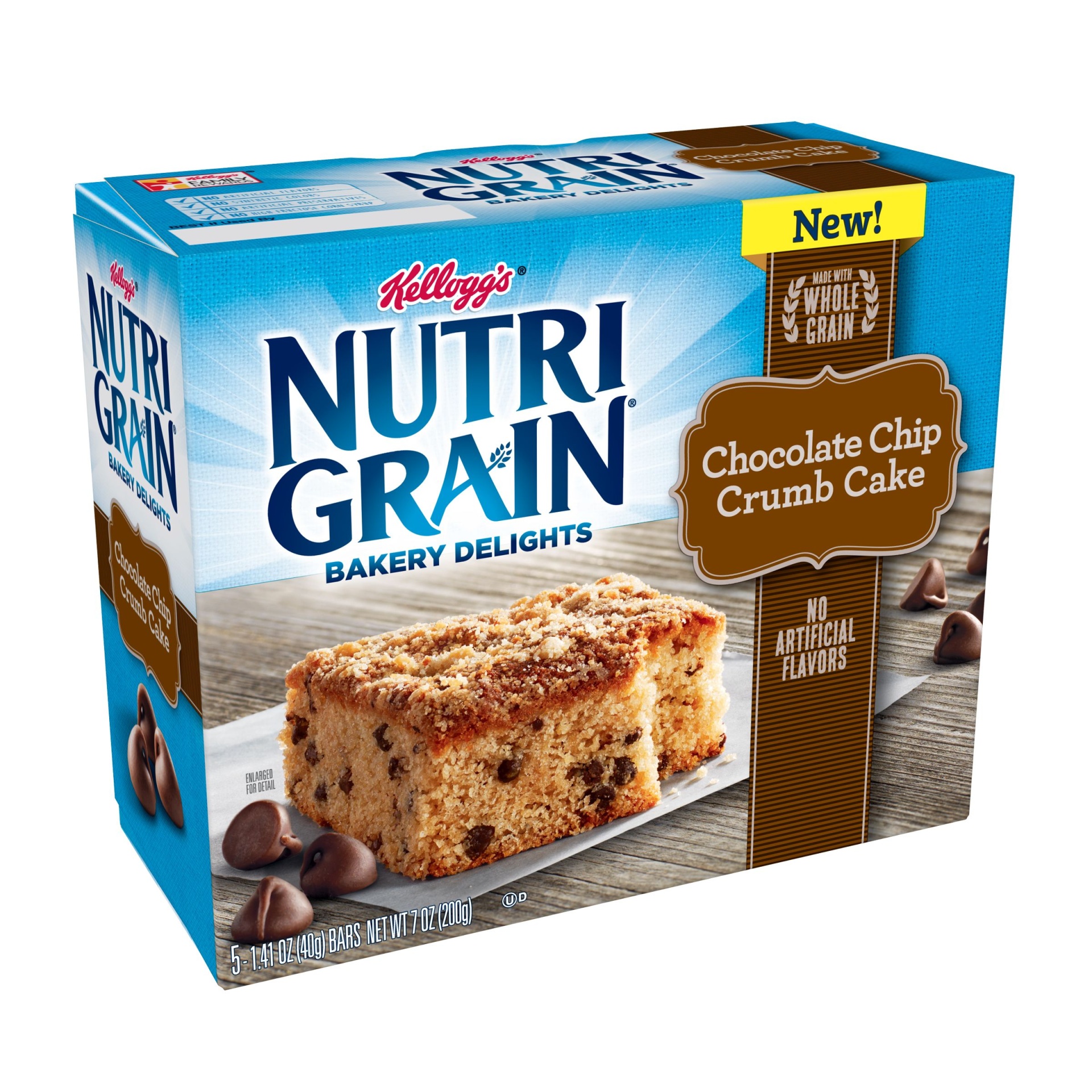 slide 1 of 1, Nutrigrain Bakery Delights Crumb Cake Chocolate Chip, 5 ct; 1.41 oz