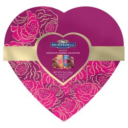 GHIRARDELLI Chocolate Caramel Hearts Collection Heart Shaped Box, 6.9 oz