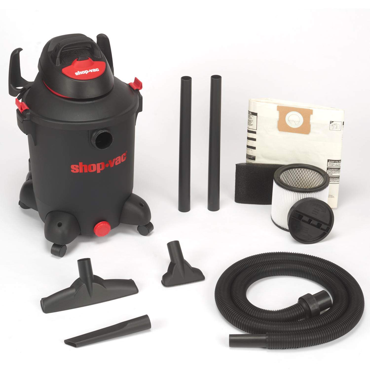 slide 5 of 5, SHOP VAC Shop-Vac 10 Gallon Poly 5.5 Peak HP SVX2 Wet/Dry Vacuum with 1.5" Tools, 10 gal