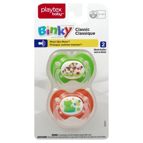 slide 1 of 1, Playtex Binky Sup Friends 0-6 Mo, 2 ct