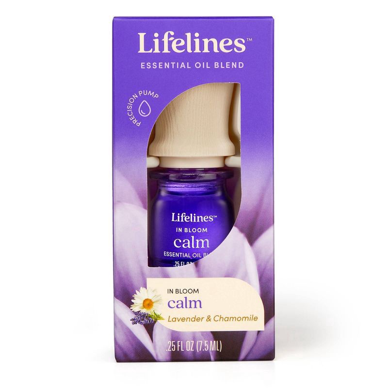 slide 4 of 7, Essential Oil Blend - In Bloom: Calm - Lifelines: 100% Pure, Relaxation Aroma, Precision Pump™, 1 ct