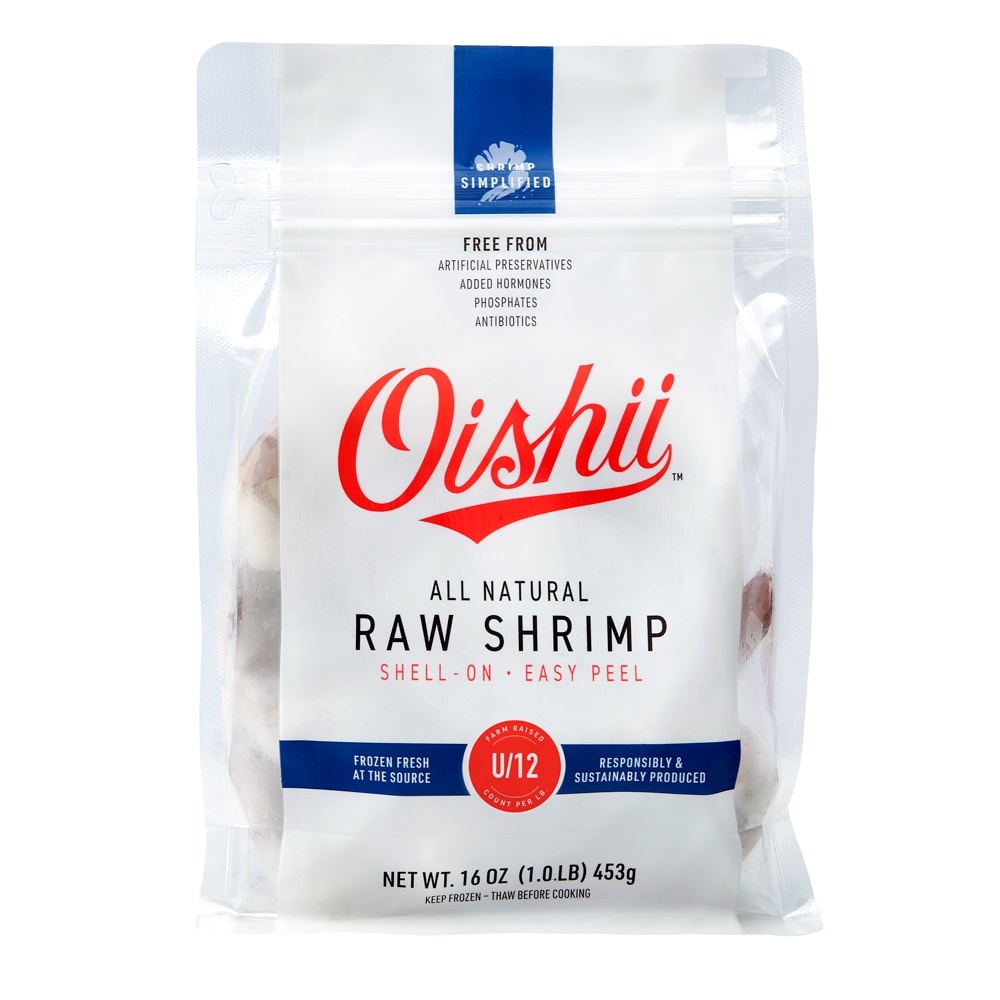 slide 1 of 1, Oishii All Natural Shell On Easy Peel Raw Shrimp, 16 oz