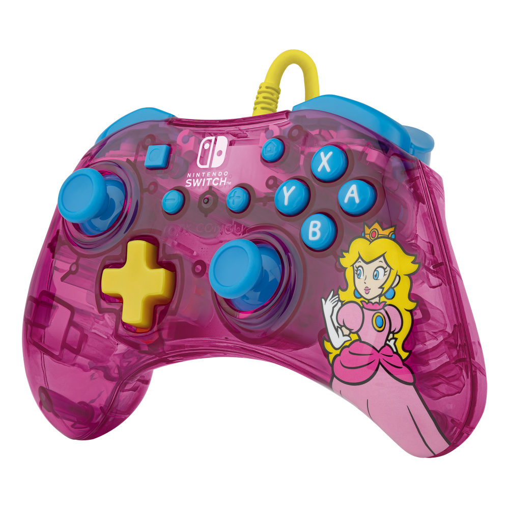slide 4 of 6, PDP Rock Candy Bubblegum Peach Wired Controller for Nintendo Switch Lite, 1 ct