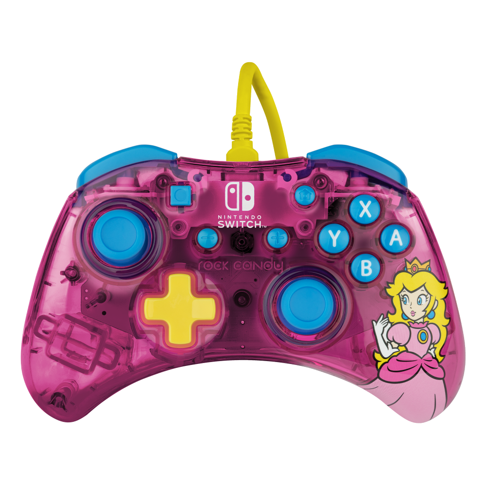 slide 1 of 6, PDP Rock Candy Bubblegum Peach Wired Controller for Nintendo Switch Lite, 1 ct