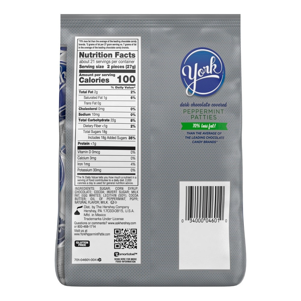 slide 5 of 7, York Dark Chocolate Peppermint Patties Family Bag, 19.75 oz