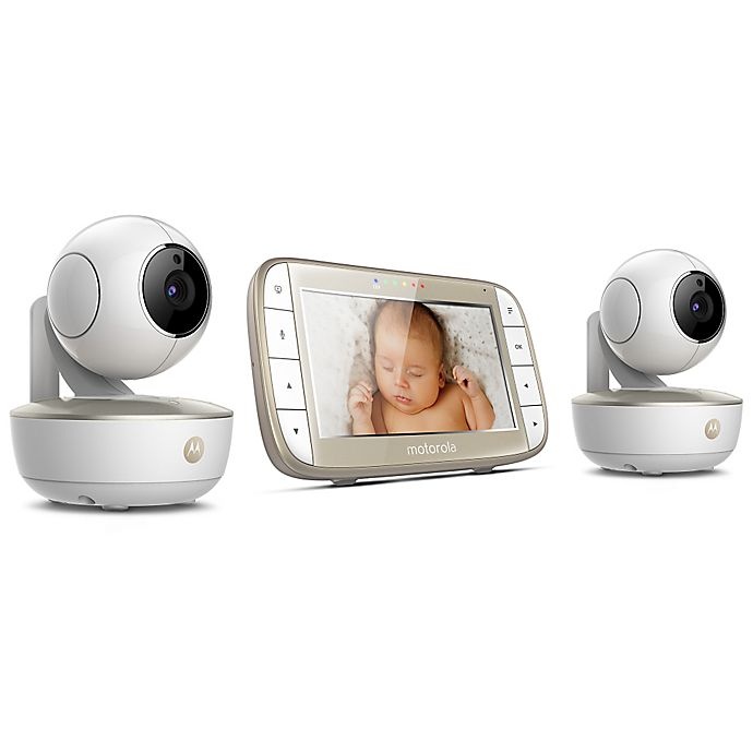 slide 3 of 4, Motorola MBP855CONNECT-2 HD Video Baby Monitor with WiFi and Two Cameras, 5 in