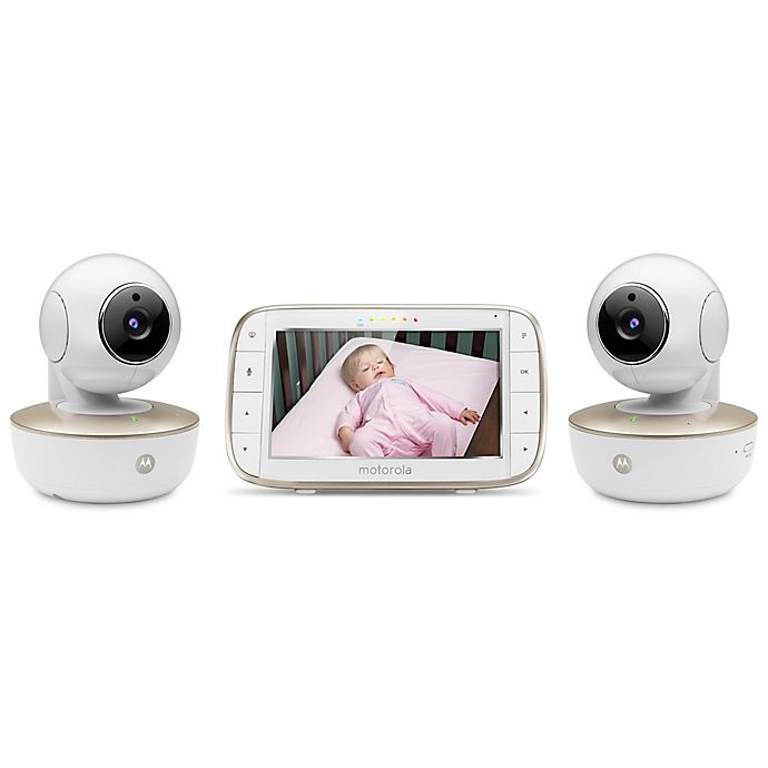 slide 1 of 4, Motorola MBP855CONNECT-2 HD Video Baby Monitor with WiFi and Two Cameras, 5 in