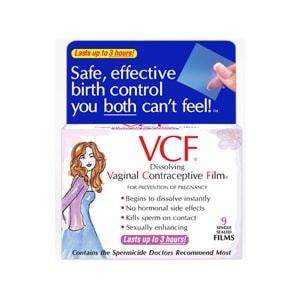 slide 1 of 1, VCF Vaginal Contraceptive Films, 12 ct