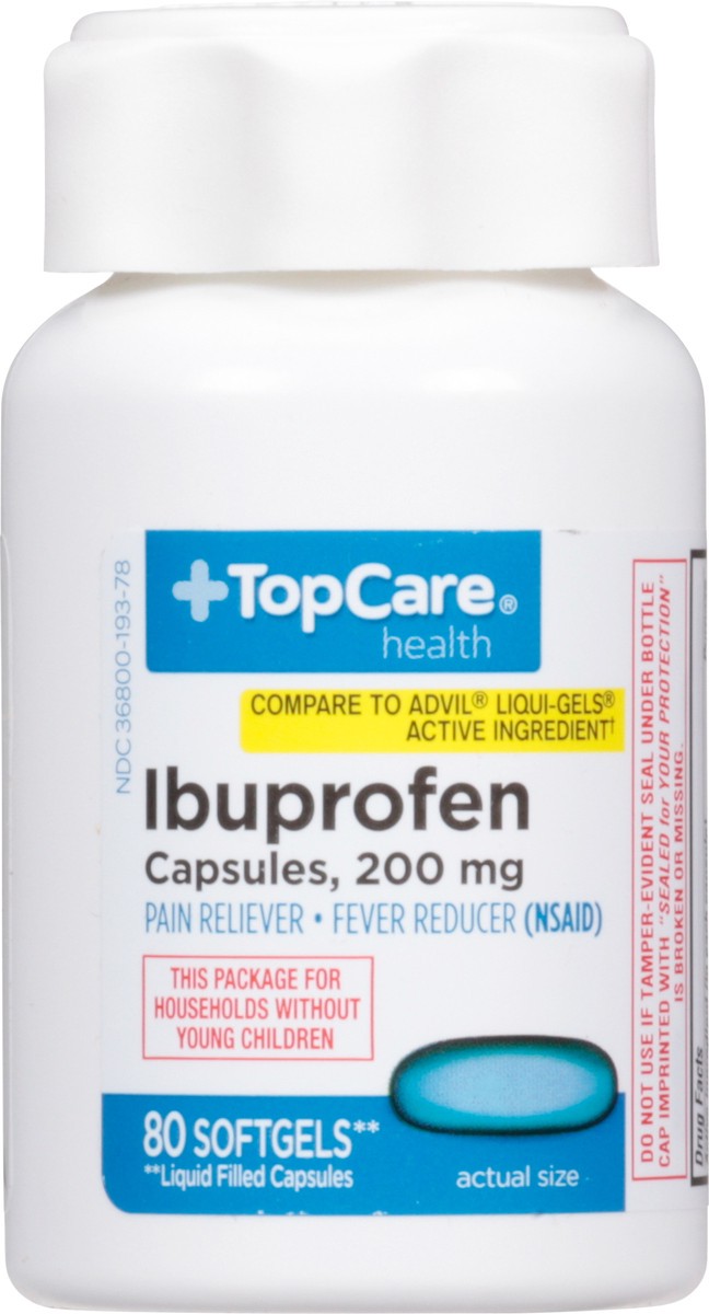 slide 4 of 15, Topcare Soft Gel Ibuprofen Non Crcbca, 80 ct