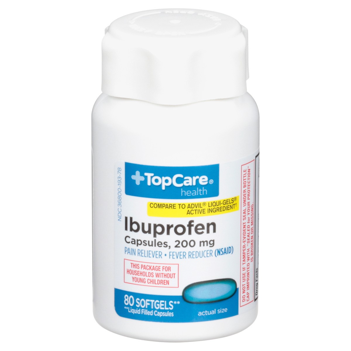 slide 1 of 15, Topcare Soft Gel Ibuprofen Non Crcbca, 80 ct