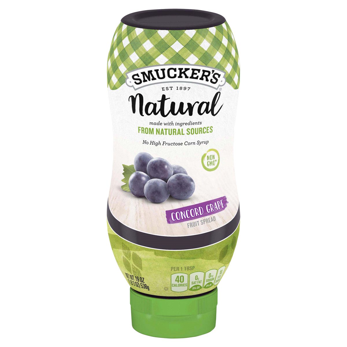 slide 1 of 1, Smucker's Smuckers Natural Squeeze Concord Grape Jelly, 19 oz