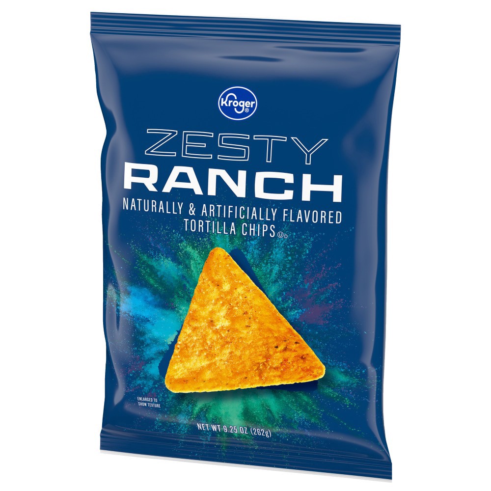 slide 2 of 6, Kroger Zesty Ranch Tortilla Chips, 9.25 oz