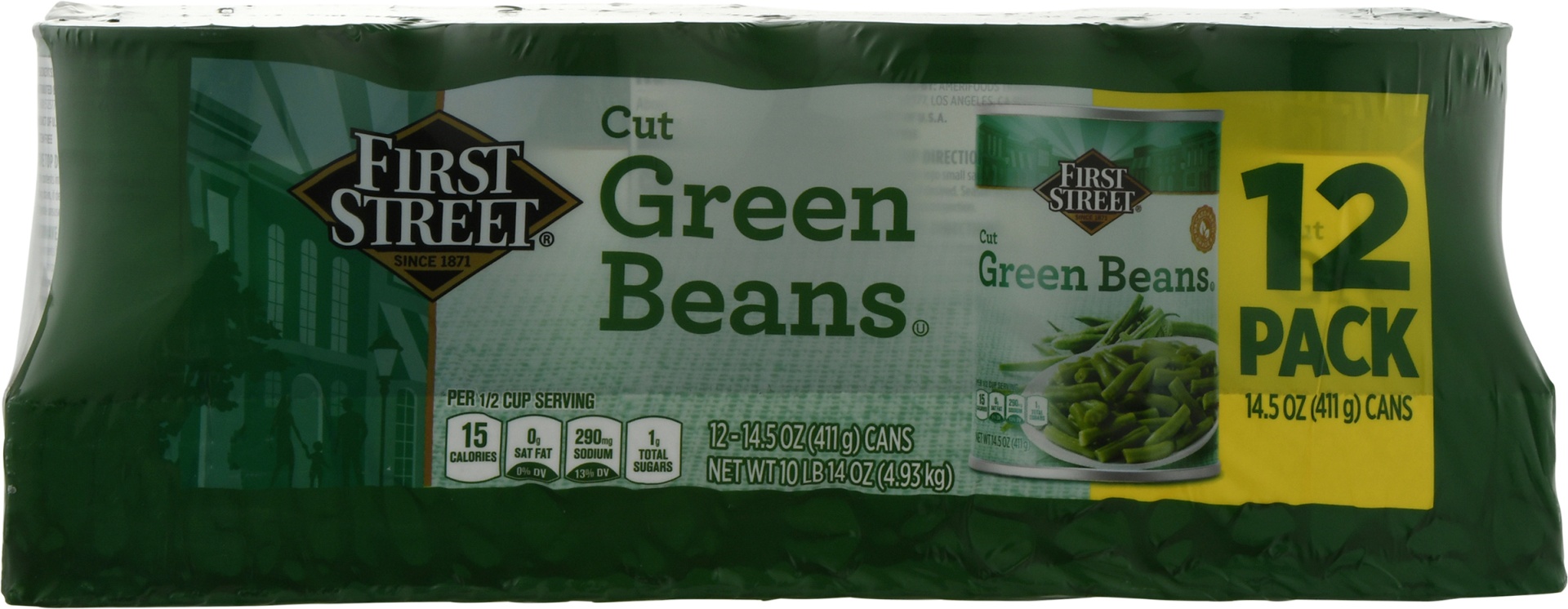 slide 1 of 1, First Street Cut Green Beans, 12 ct