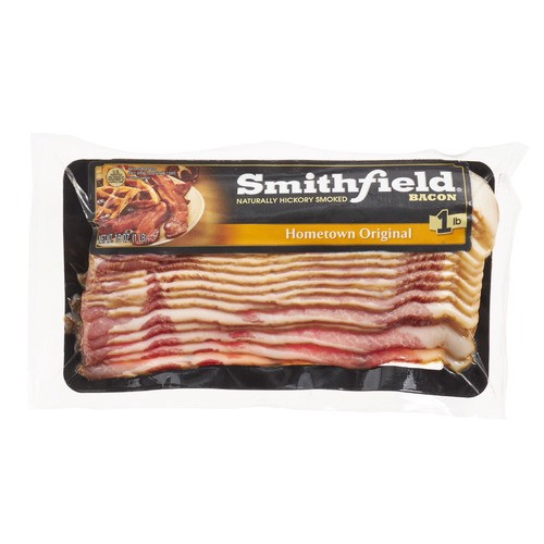 slide 1 of 1, Smithfield® naturally hickory smoked bacon, hometown original, 16 oz