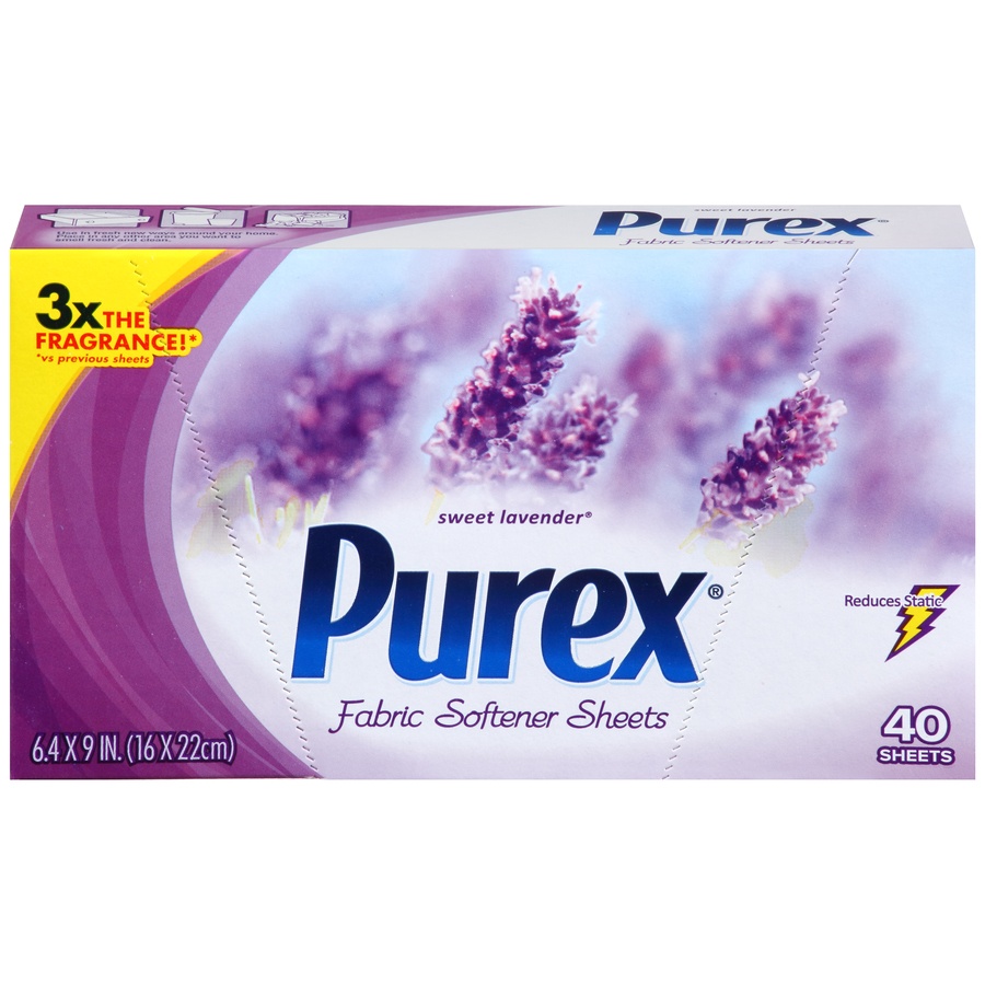 slide 1 of 7, Purex Sweet Lavender Fabric Softener Sheets, 40 ct