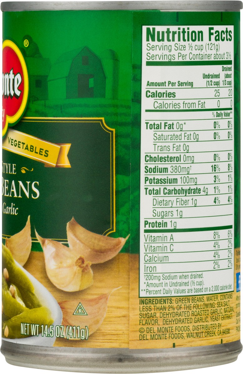 slide 4 of 12, Del Monte French Style Green Beans with Roasted Garlic 14.5 oz, 14.5 oz