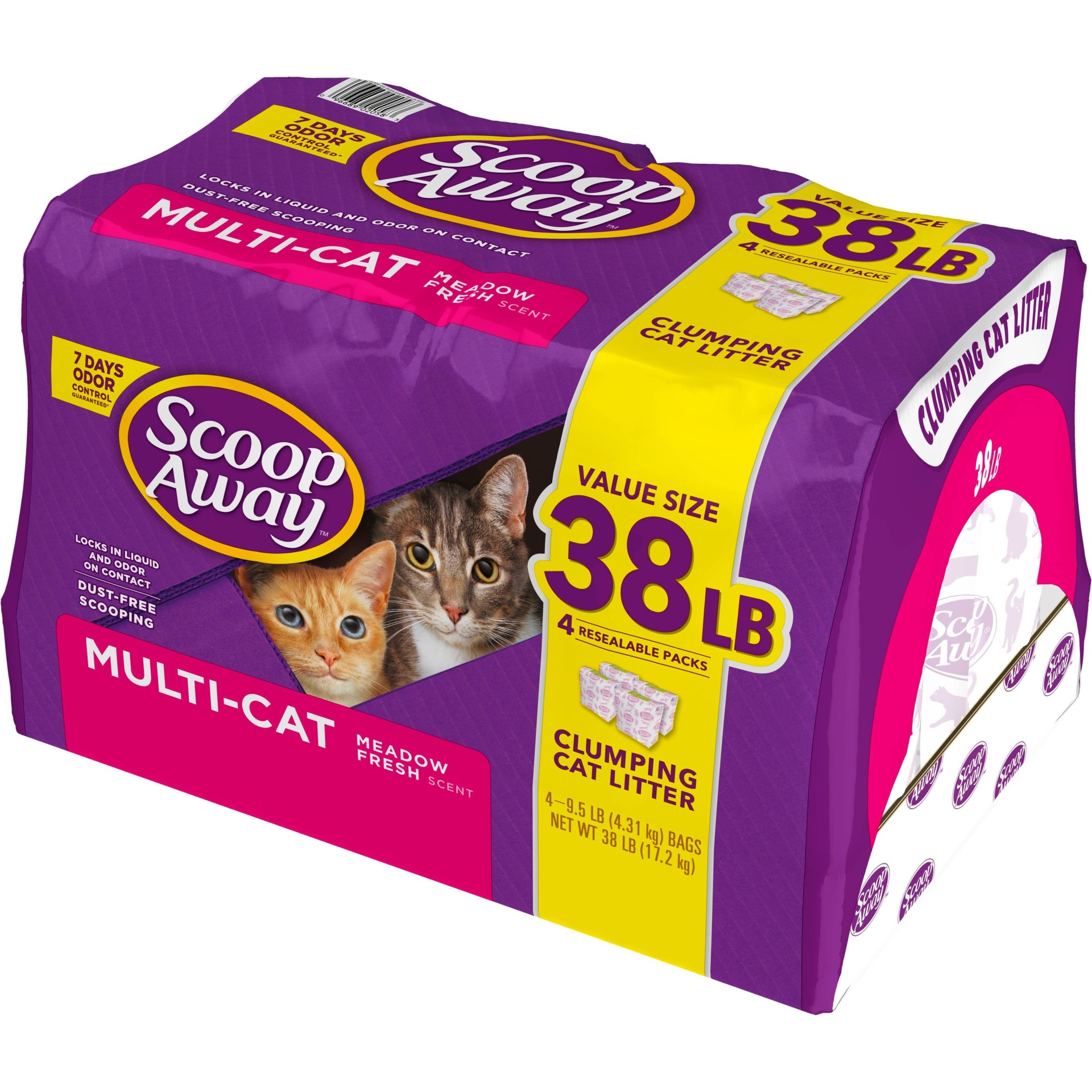 slide 1 of 1, Scoop Away Multi-Cat Clumping Cat Litter, Scented, 38 lb