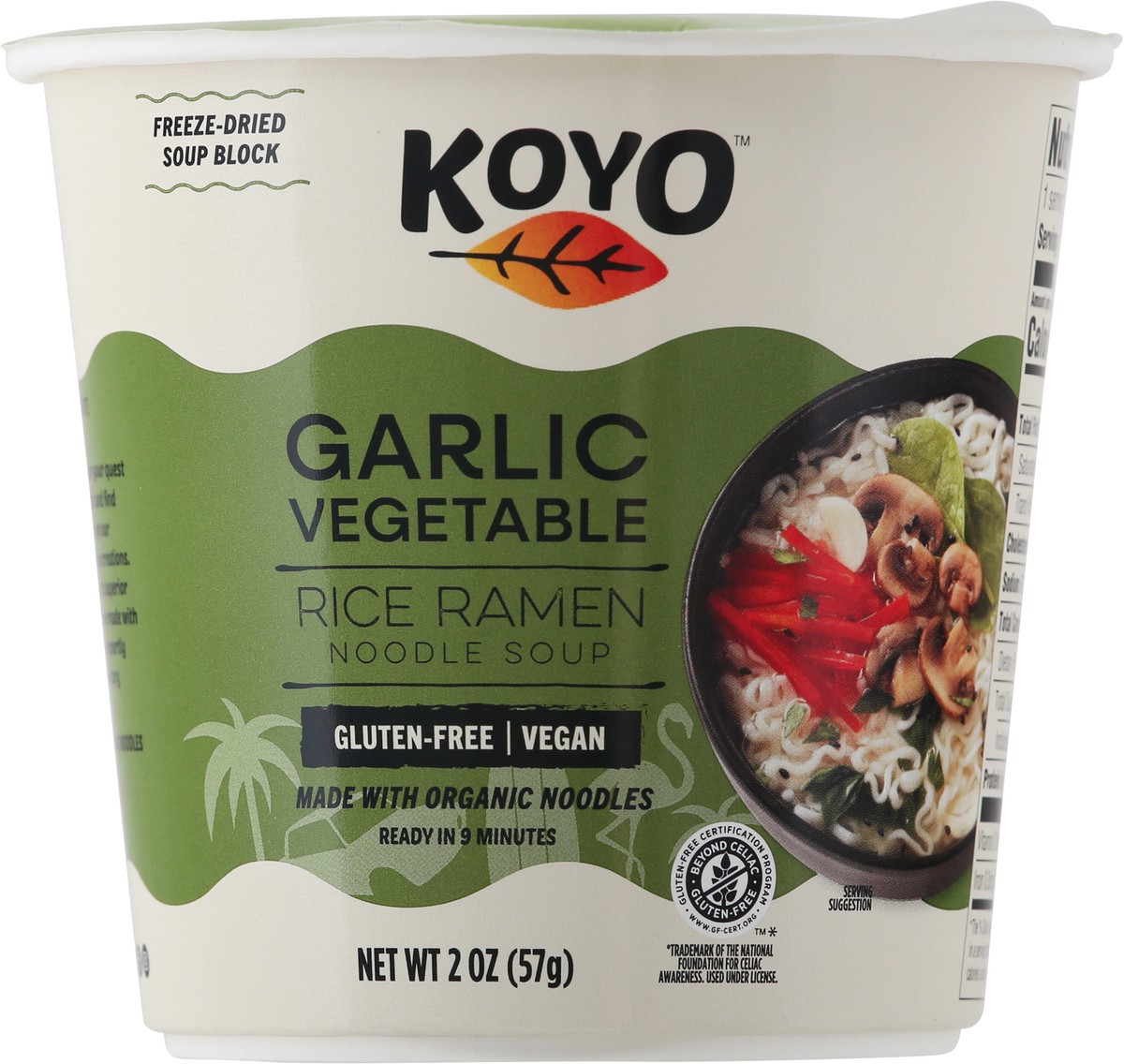 slide 6 of 14, Koyo Garlic Vegetable Rice Ramen Noodle Soup 2 oz, 2 oz